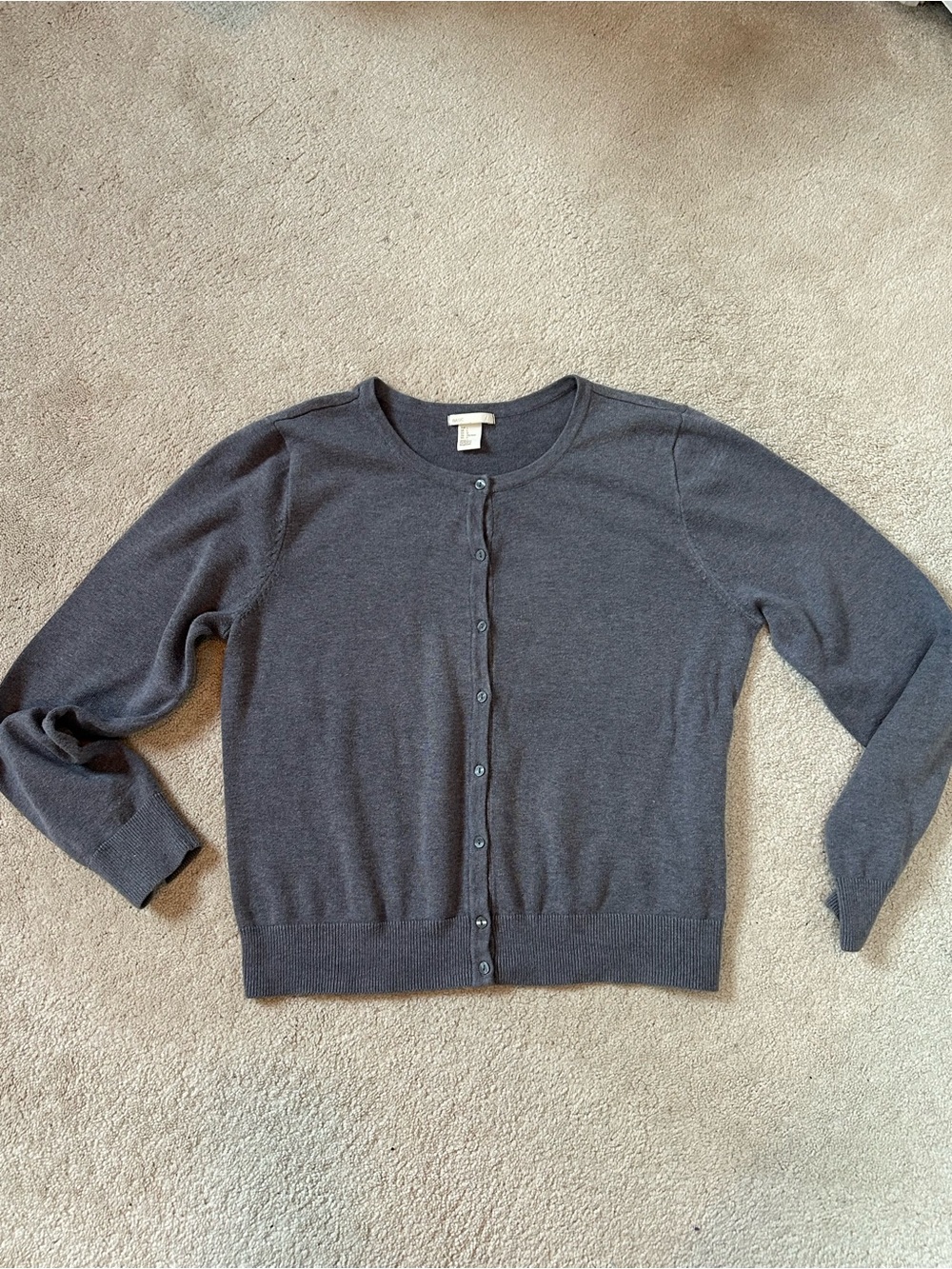 Classic H&M Gray Button-Front Women's Cardigan Sweater